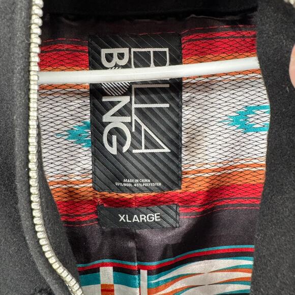 Billabong Southwest Print Lined Wool Cargo Jacket Mens XL Black Full Zip - Picture 7 of 13